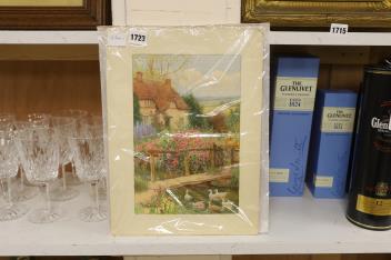 William Affleck (aka, William Carruthers, 1868-1943), two watercolours on card, ‘A cottage in Lambourne Valley, Berkshire’ and ‘An Old cottage near Chipping Campden, Gloucestershire’, each signed, 37 x 27cm, unframed